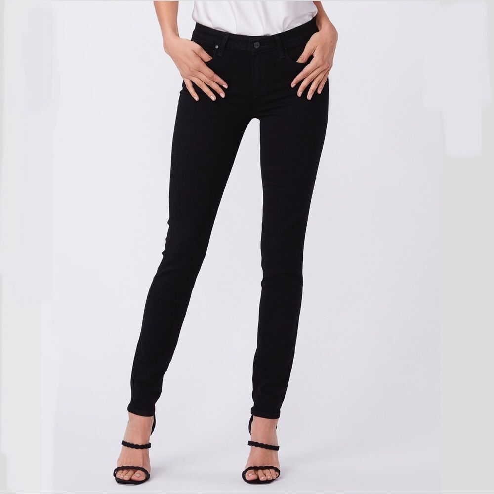 Paige Verdugo Ultra Skinny Black Shadow Stretch Jeans 28